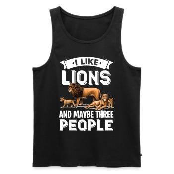 Löwen Liebe Safari Afrika Tour Löwenmähne - Männer Premium Bio Tank Top - Schwarz - Vorne - Michal (187cm)