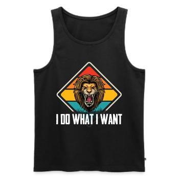 Lion Face Safari Mane Savannah Africa - Men's Premium Organic Tank Top - black - Front - AI Model Male 178 light (178cm)