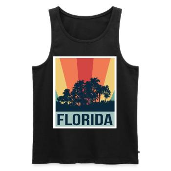 Florida Palm Skyline Rétro - Débardeur bio Premium Homme - noir - Devant - Michal (187cm)