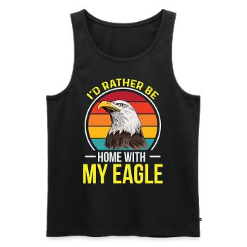 Adler Vogelliebe Falknerei Steinadler Wildtiere - Männer Premium Bio Tank Top - Schwarz - Vorne - AI Model Male 178 light (178cm)