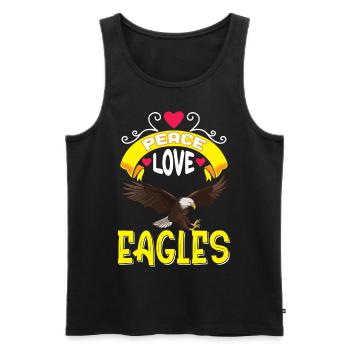 Eagle Peace Love Ornithologie Fauconnerie - Débardeur bio Premium Homme - noir - Devant - Michal (187cm)