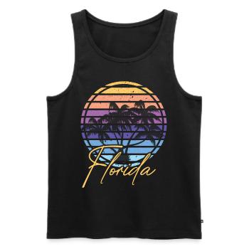 Florida Palmen Miami Strand Sonne Meer - Männer Premium Bio Tank Top - Schwarz - Vorne - AI Model Male 178 light (178cm)
