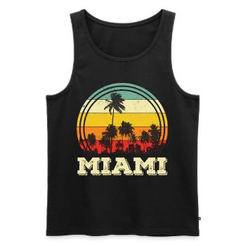 Miami Retro Florida Palmen Skyline Strand - Männer Premium Bio Tank Top - Schwarz - Vorne - Michal (187cm)