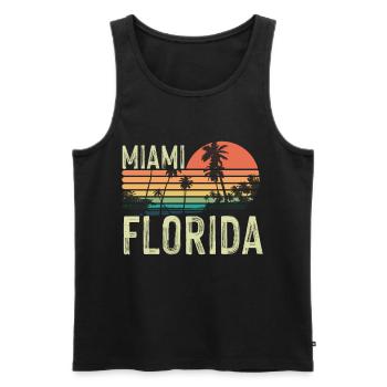 Miami Florida Palmen Sunset Strand Sonne Meer - Männer Premium Bio Tank Top - Schwarz - Vorne - AI Model Male 178 light (178cm)
