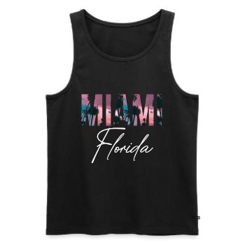 Miami Palms Floride Miami Beach Sun - Débardeur bio Premium Homme - noir - Devant - Michal (187cm)