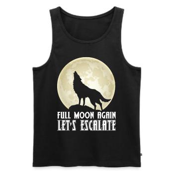 Wolf Vollmond Eskalation Rudel Wölfe - Männer Premium Bio Tank Top - Schwarz - Vorne - AI Model Male 178 light (178cm)