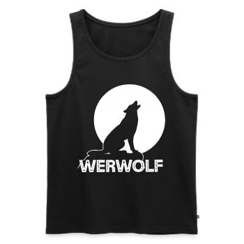 Loup-garou Pleine Lune Wolf Wolf Pack - Débardeur bio Premium Homme - noir - Devant - Michal (187cm)