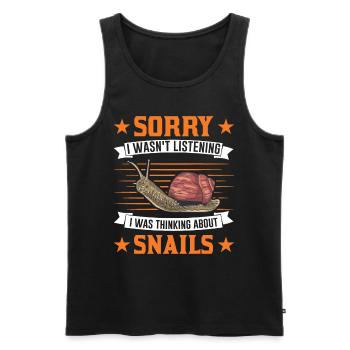 Snail Gift Vineyard Snail - Men's Premium Organic Tank Top - black - Front - Michal (187cm)