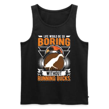 Running Gift Running Duck Bouteille Canard - Débardeur bio Premium Homme - noir - Devant - Michal (187cm)