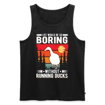 Running Gift Running Duck Bouteille Canard - Débardeur bio Premium Homme - noir - Devant - Michal (187cm)