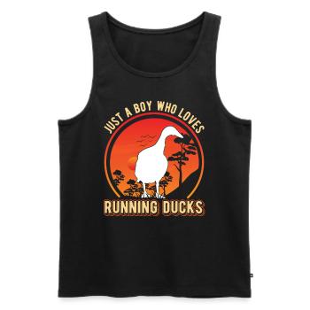 Indian Running Young Bottle Duck - Men's Premium Organic Tank Top - black - Front - Michal (187cm)
