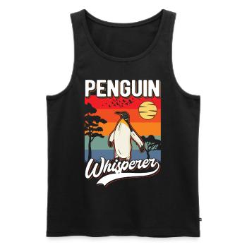 Pinguin Flüsterer Penguin Whisperer - Men's Premium Organic Tank Top - black - Front - Michal (187cm)