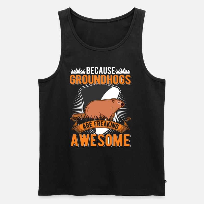 Murmeltier Marmot Waldmurmeltier - Männer Premium Bio Tank Top - Schwarz