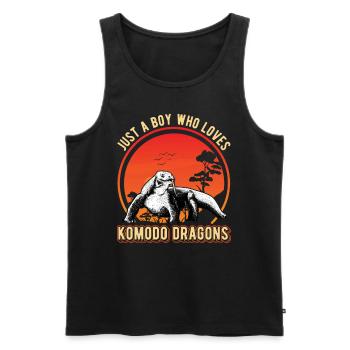 Komodowaran Mädchen Komodo Dragon Waran - Männer Premium Bio Tank Top - Schwarz - Vorne - Michal (187cm)