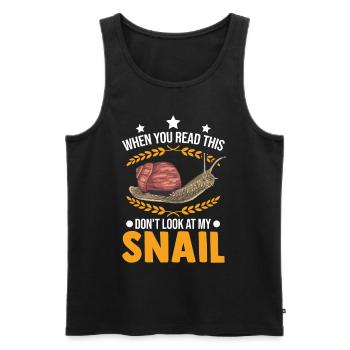 Snail Gift Vineyard Snail - Men's Premium Organic Tank Top - black - Front - Michal (187cm)