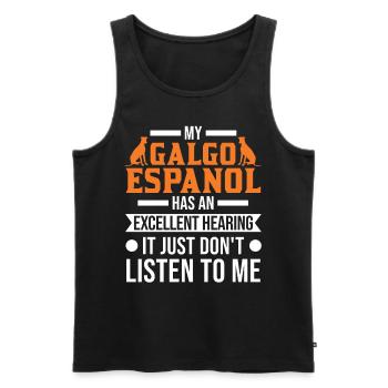 Galgo Espanol Cadeau Lévrier Espagnol - Débardeur bio Premium Homme - noir - Devant - Michal (187cm)