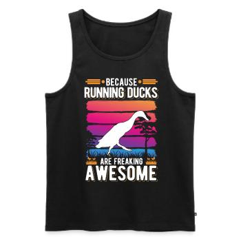 Indian Running Gift Runner Duck - Men's Premium Organic Tank Top - black - Front - Michal (187cm)