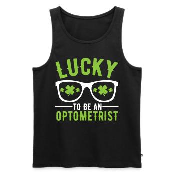 Lucky to be an Optometrist Augenoptiker Optiker - Männer Premium Bio Tank Top - Schwarz - Vorne - AI Model Male 178 light (178cm)