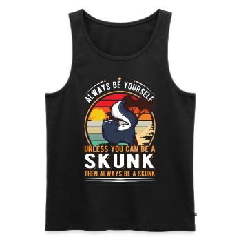 Stinktier Geschenk Skunk - Männer Premium Bio Tank Top - Schwarz - Vorne - AI Model Male 178 light (178cm)