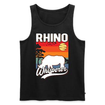 Nashorn Flüsterer Rhino Whisperer - Men's Premium Organic Tank Top - black - Front - Michal (187cm)