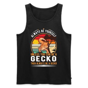 Soyez toujours vous-même À moins que vous ne puissiez être un Gecko - Débardeur bio Premium Homme - noir - Devant - Michal (187cm)