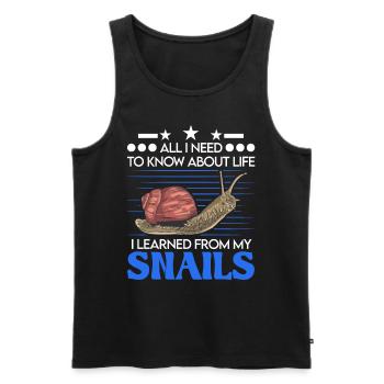 Snail Gift Vineyard Snail - Men's Premium Organic Tank Top - black - Front - Michal (187cm)