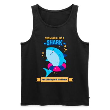 Schwimmen Lernen Swimming Like A Shark And - Männer Premium Bio Tank Top - Schwarz - Vorne - Michal (187cm)