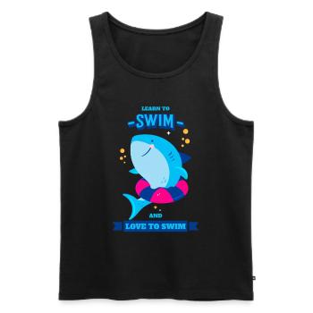 Schwimmen Lernen Learn To Swim And Love To Swim - Männer Premium Bio Tank Top - Schwarz - Vorne - Michal (187cm)