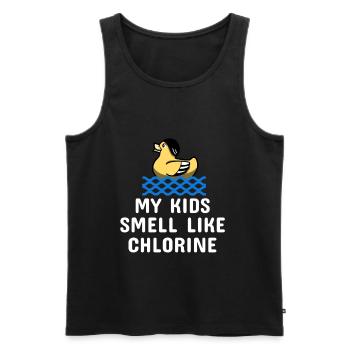 Schwimmen Spruch Lustig My Kids Smell Like - Männer Premium Bio Tank Top - Schwarz - Vorne - Michal (187cm)
