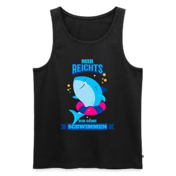 Schwimmen Lernen Mir Reichts Ich Gehe Schwimmen - Männer Premium Bio Tank Top - Schwarz - Vorne - Michal (187cm)