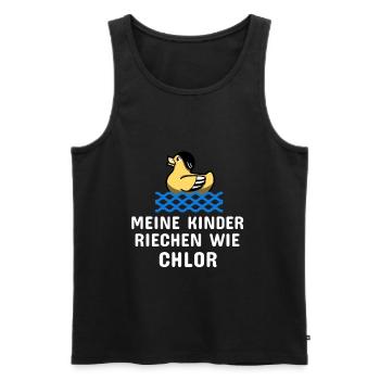 Schwimmen Spruch Lustig Meine Kinder Riechen Wie - Männer Premium Bio Tank Top - Schwarz - Vorne - Michal (187cm)