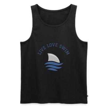 Schwimmen Spruch Lustig Live Love Swim - Männer Premium Bio Tank Top - Schwarz - Vorne - Michal (187cm)