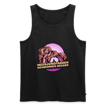 Schwimmen Spruch Lustig Meerjungfrauen Schwimmen - Männer Premium Bio Tank Top - Schwarz - Vorne - Michal (187cm)