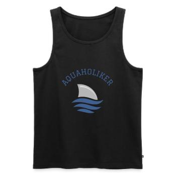 Schwimmen Spruch Lustig Aquaholiker - Männer Premium Bio Tank Top - Schwarz - Vorne - Michal (187cm)