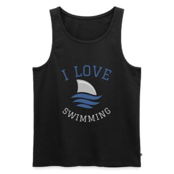 Schwimmen Spruch Lustig I Love Swimming - Männer Premium Bio Tank Top - Schwarz - Vorne - Michal (187cm)