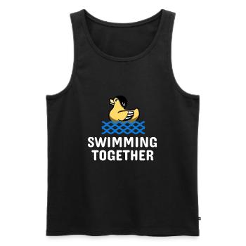 Schwimmen Lernen Swimming Together - Männer Premium Bio Tank Top - Schwarz - Vorne - Michal (187cm)