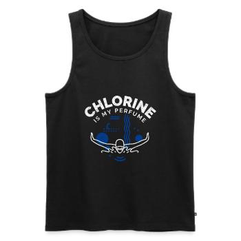 Swimming Saying Funny Chlorine Is My Perfume - Men's Premium Organic Tank Top - black - Front - Michal (187cm)