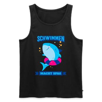 Schwimmen Lernen Schwimmen Macht Spaß - Männer Premium Bio Tank Top - Schwarz - Vorne - Michal (187cm)