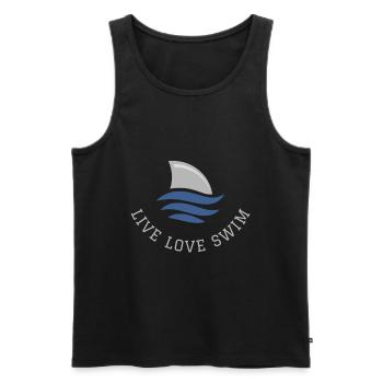 Schwimmen Spruch Lustig Live Love Swim - Männer Premium Bio Tank Top - Schwarz - Vorne - Michal (187cm)