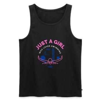 Schwimmen Spruch Lustig Just A Girl Who Loves - Männer Premium Bio Tank Top - Schwarz - Vorne - Michal (187cm)
