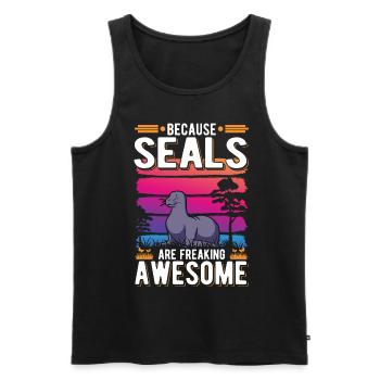 Because Seal are freaking awesome Robbe - Men's Premium Organic Tank Top - black - Front - Michal (187cm)