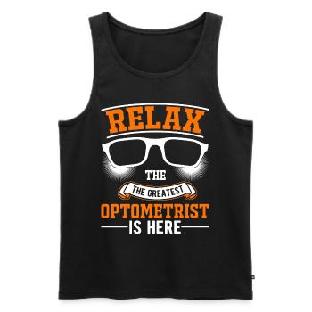 Relax The greatest Optometrist is here Optiker - Männer Premium Bio Tank Top - Schwarz - Vorne - AI Model Male 178 light (178cm)