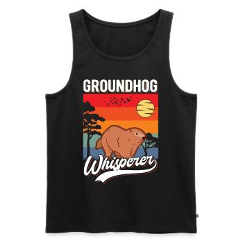 Murmeltier Flüsterer Groundhog Whisperer - Männer Premium Bio Tank Top - Schwarz - Vorne - AI Model Male 178 light (178cm)