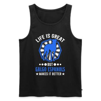 Galgo Espanol Gift Spanish Greyhound - Men's Premium Organic Tank Top - black - Front - AI Model Male 178 light (178cm)