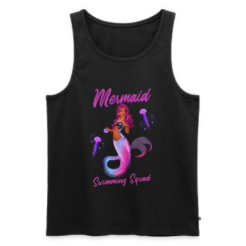 Meerjungfrauen Schwimmen Spruch Mermaid Swimming - Männer Premium Bio Tank Top - Schwarz - Vorne - Michal (187cm)
