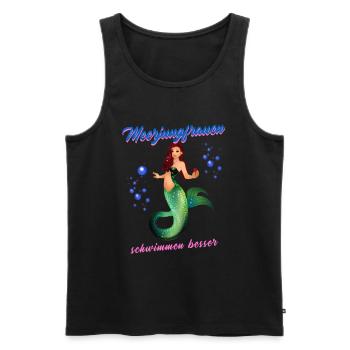 Schwimmen Spruch Lustig Meerjungfrauen Schwimmen - Männer Premium Bio Tank Top - Schwarz - Vorne - Michal (187cm)
