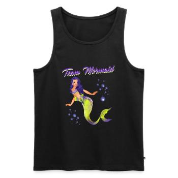 Meerjungfrauen Schwimmen Spruch Team Mermaid - Männer Premium Bio Tank Top - Schwarz - Vorne - Michal (187cm)