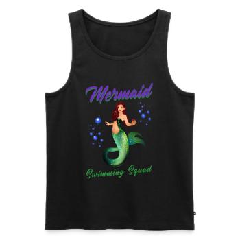 Meerjungfrauen Schwimmen Spruch Mermaid Swimming - Männer Premium Bio Tank Top - Schwarz - Vorne - Michal (187cm)