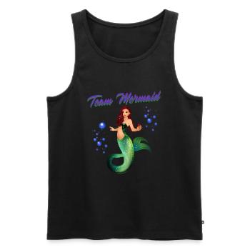 Meerjungfrauen Schwimmen Spruch Team Mermaid - Männer Premium Bio Tank Top - Schwarz - Vorne - Michal (187cm)