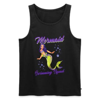 Meerjungfrauen Schwimmen Spruch Mermaid Swimming - Männer Premium Bio Tank Top - Schwarz - Vorne - Michal (187cm)